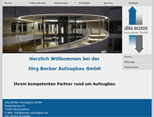 Tablet Screenshot of becker-aufzugbau.com